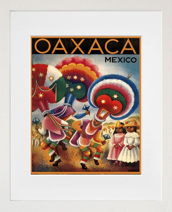 Mexico Art Print Oaxaca Travel Poster Mexican Home Decor Etsy