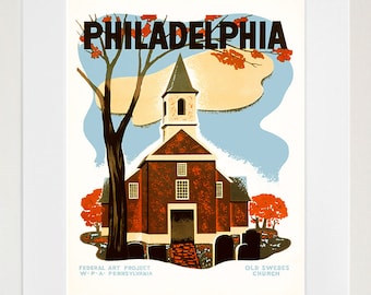 Philadelphia Travel Decor Amerika Kunst Poster Retro-Druck (XR149)