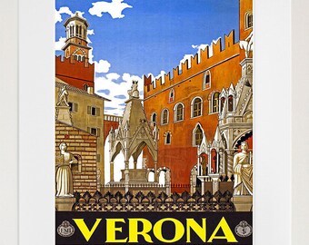 Italian Travel Art Print Verona Italy Advertising Poster (TR29)