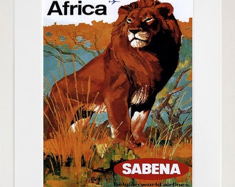 Africa Travel Art Lion Poster African Print Home Decor (XR196)