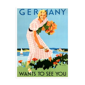 Travel Poster Germany Art Print Vintage German Home Decor (XR1907)