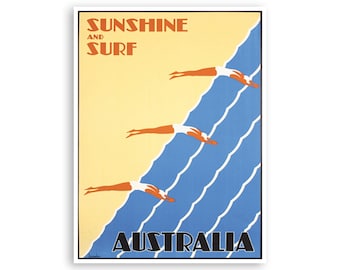 Australia Wall Art Swimming Travel Poster Vintage Sign (XR3758)