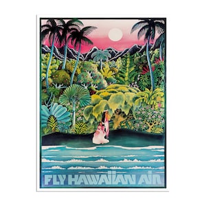 Hawaii Art Retro Poster Art Travel Poster Wall Art Print (ZT486)