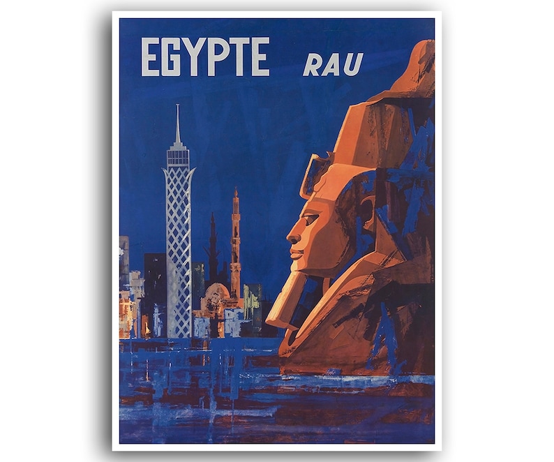 Egypt Gift Art Print Travel Poster Vintage Egyptian Home Decor XR860 image 1