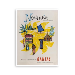 Nouméa Art New Caledonia Travel Poster South Pacific Islands Print (XR3528)