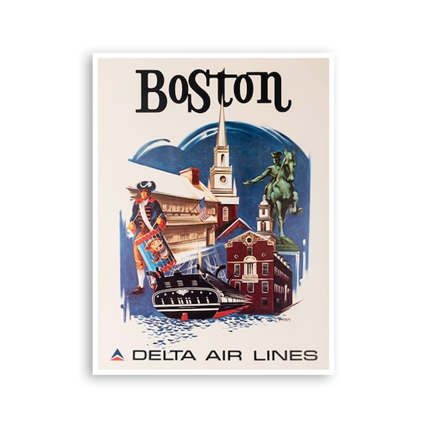 Vintage Boston Art Massachusetts Print Boston Travel Poster Home Decor (XR1954)