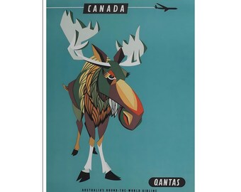 Canada Travel Poster Home Decor Moose Wall Art Print (XR1570)