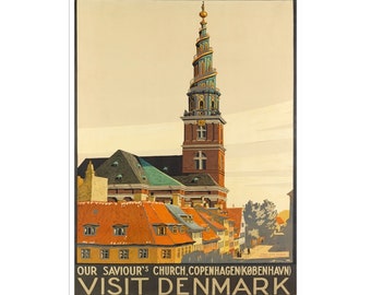 Denmark Vintage Art Print Travel Poster Retro Danish Home Decor (XR1416)