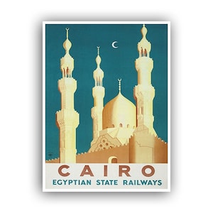 Cairo Egypt Art Print Travel Poster Egyptian Home Decor Gift (XR1002)