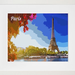 Eiffelturm Kunst Paris Print Frankreich Reiseposter (ZB20)a