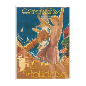 Vintage German Poster Germany For Holidays Print Art (XR3203)