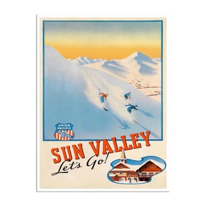 Sun Valley Poster Idaho Art Union Pacific Railroads Travel Print (XR4709)a
