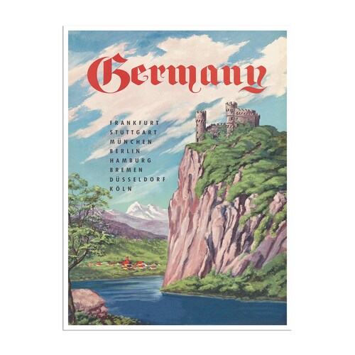Affiche de voyage en Allemagne, impression d'art pour les compagnies aériennes (TR38)