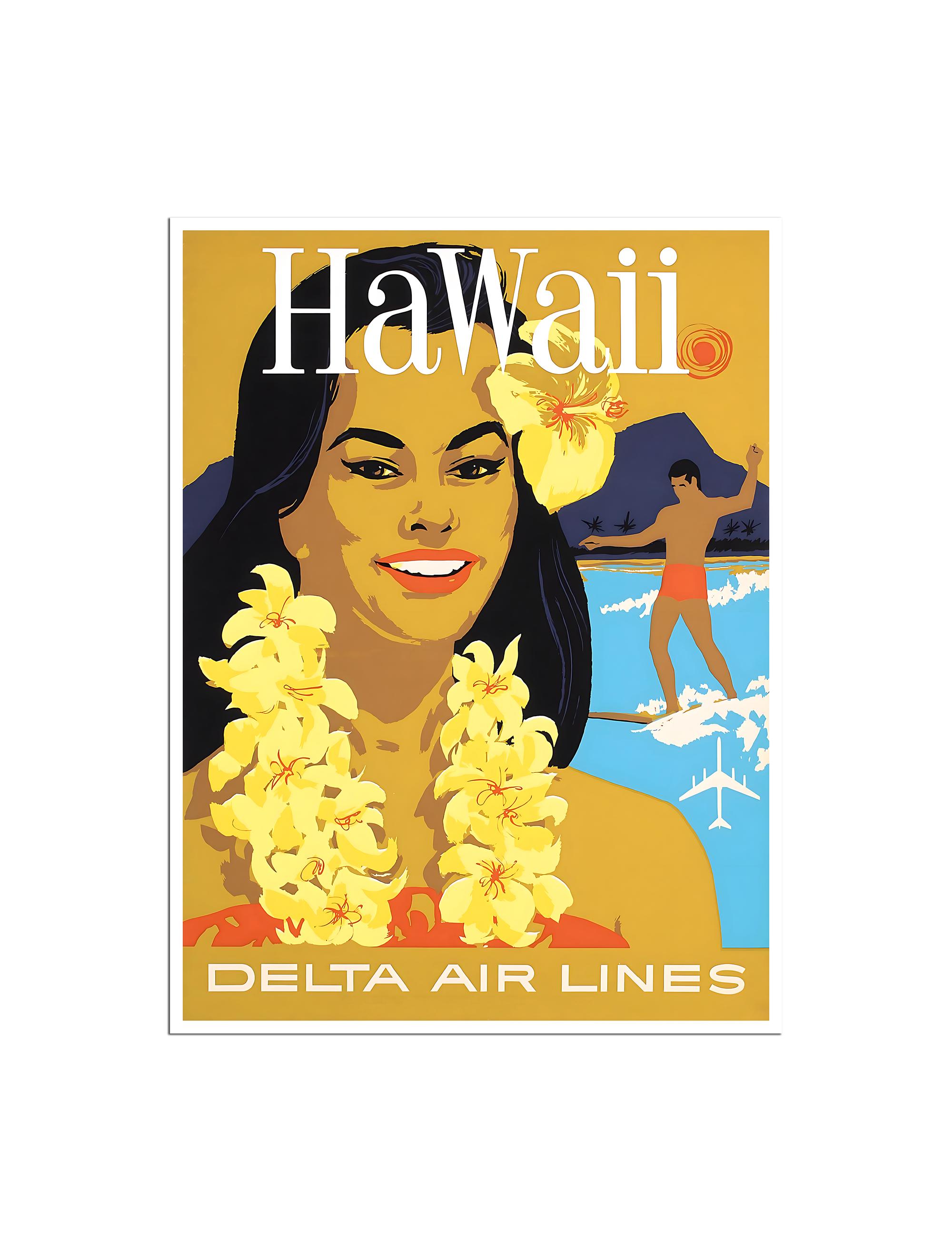 Hawaii Art Hawaiian Print Delta Airlines Travel Poster (zt644)a - Etsy