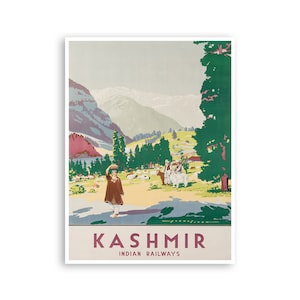 Kashmir Art India Travel Poster Print Indian Sign (XR3346)a