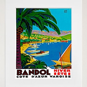 Art Bandol Frankreich Poster Reisedruck Vintage Französisch Home Decor (ZT107)