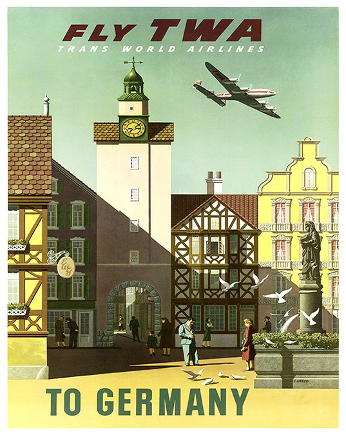 Reizen Poster Duitsland Art Print Vintage Duits Home Decor Etsy