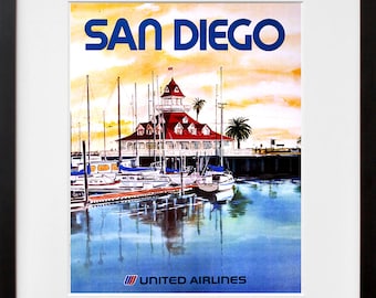 San Diego Poster Art Travel California Home Decor Print (TR69)