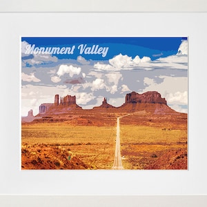 Monument Valley Print Travel Poster National Park Art (ZB18)a