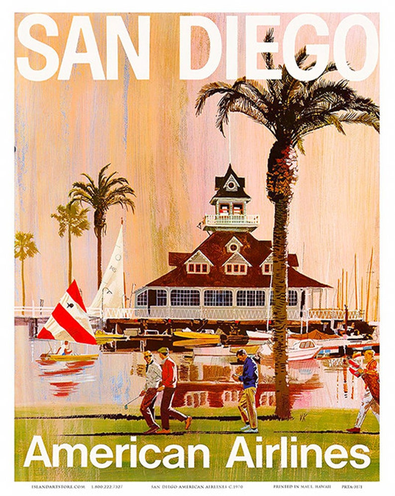 San Diego Travel Poster California Wall Art Print Home Decor Etsy