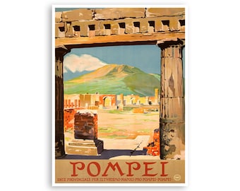 Pompeii Wall Art Italy Travel Poster Tourism Print (XR3975)a