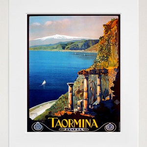 Italy Travel Print Poster Taormina Wall Art (XR144)