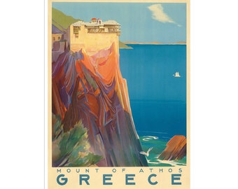 Art Greece Travel Poster Greek Print Vintage (XR2586)