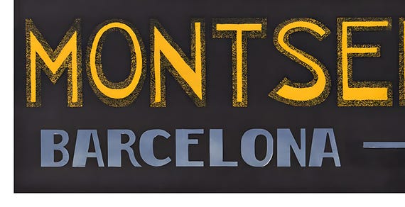 Art Montserrat Spain Poster Vintage Barcelona Travel Print