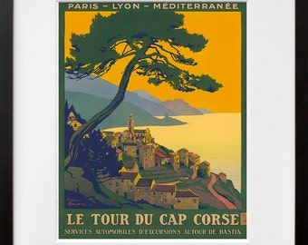 France Art Print Corsica Travel Poster (TR100)