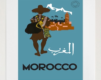 Morocco Travel Art Moroccan Print Poster (XR95)a