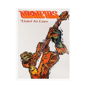 Memphis Poster Tennessee Art Wall Decor Retro Travel Sign (XR1792)