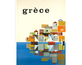 Greece Art Vintage Travel Poster Print Home Wall Greek Decor (XR2763)