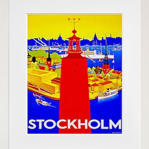 Stockholm Art Print Sweden Travel Poster  (ZT325)a