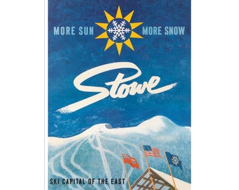 Stowe Vermont Poster Print Vintage Home Decor Travel Ski Art (XR1899)