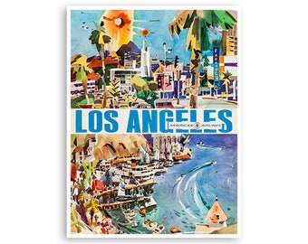 Los Angeles Poster California Vintage Travel Art Wall Print (XR2964)