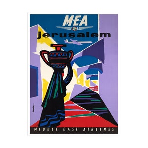 Israel Art Jerusalem Vintage Travel Poster Print Home Wall Decor (XR2661)