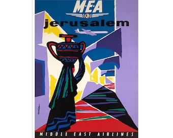 Israel Art Jerusalem Vintage Travel Poster Print Home Wall Decor (XR2661)