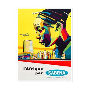 Africa Travel Poster African Art Sabena Airlines Print (XR2684)a