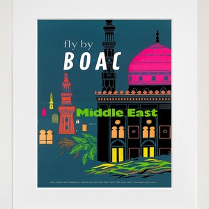 Póster de viaje por Oriente Medio, impresión artística vintage (TR145)
