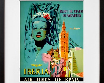 Andalousie Espagne Art Travel Poster Espagnol Print Home Decor (ZT369)