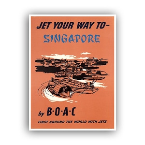 Singapore Travel Poster Vintage Asian Art Print (XR1554)