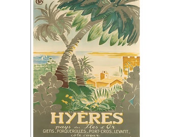 Hyeres France Art French Travel Poster Print Vintage Home Decor (XR4703)