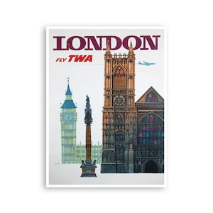London Vintage Travel Poster Wall Art Print (ZT425)
