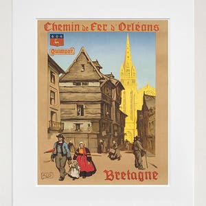 Póster de viaje de Bretaña, Francia, con arte vintage, decoración del hogar (XR1466)