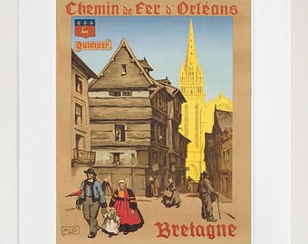 Plakat Sztuka Bretania Francja Podróż Wydruk Vintage Wystrój Domu (XR1466)
