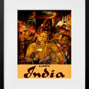 India Travel Poster Indian Art Ajanta Print Home Decor (ZT389)