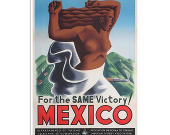 Mexico Political Poster Mexican Art Travel Print Retro (XR4606)a