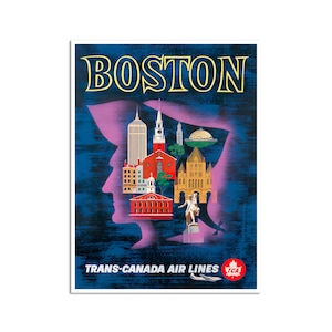 Boston Travel Poster Vintage Massachusetts Art Gift Print (XR4484)
