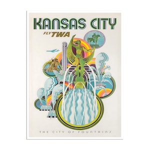 Kansas City Art Travel Poster America Print Home Decor (XR2499)