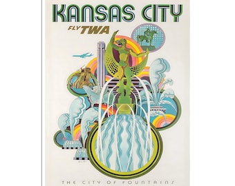 Poster di viaggio d&#39;arte di Kansas City America Stampa Decorazione per la casa (XR2499)